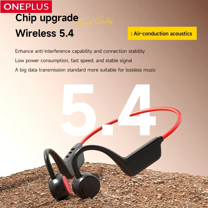 OnePlus Bluetooth Knochenschall-Kopfhörer Drahtlose offene Kopfhörer Freisprechfunktion Wasserdichte Sport-Kopfhörer mit Mikrofon