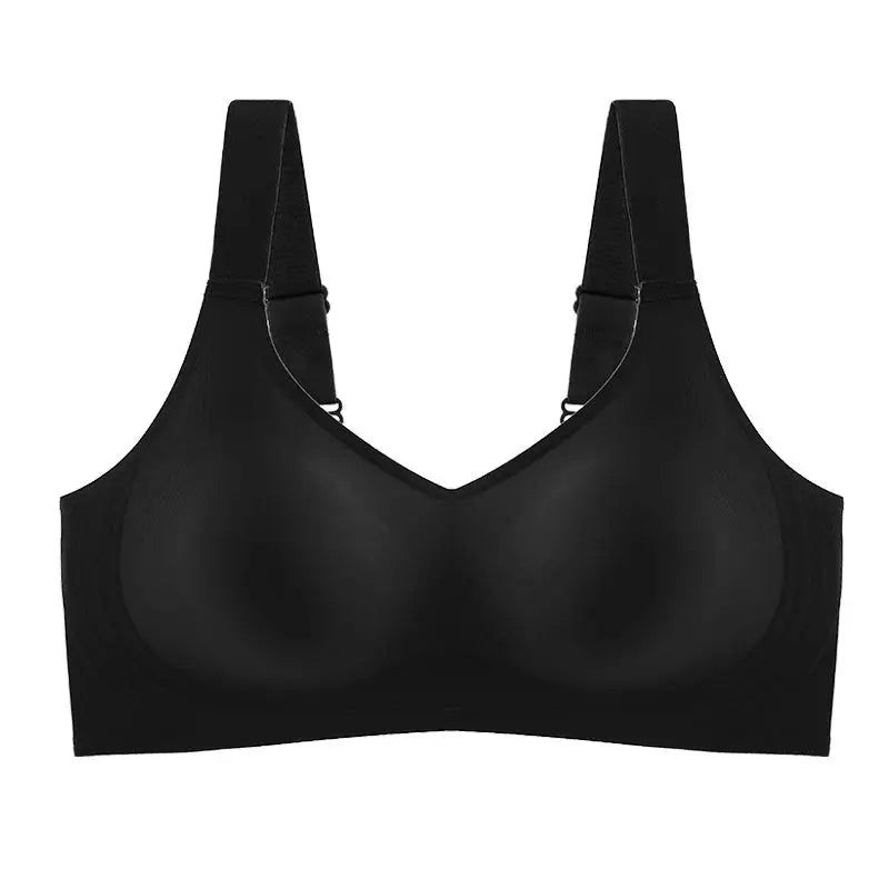 Damen-Push-up-BH, schön am Rücken, große Größen, weicher Halt, nahtlos, einteilig, ohne Bügel, verstellbarer, dünner Sport-BH nahtlos