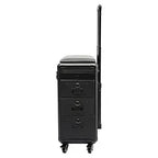 Rollender Make-up-Trolley mit Tattoo-Armlehnenständer, Beauty-Trolley mit 3 Schubladen, 4 Universalrädern und Zahlenschloss