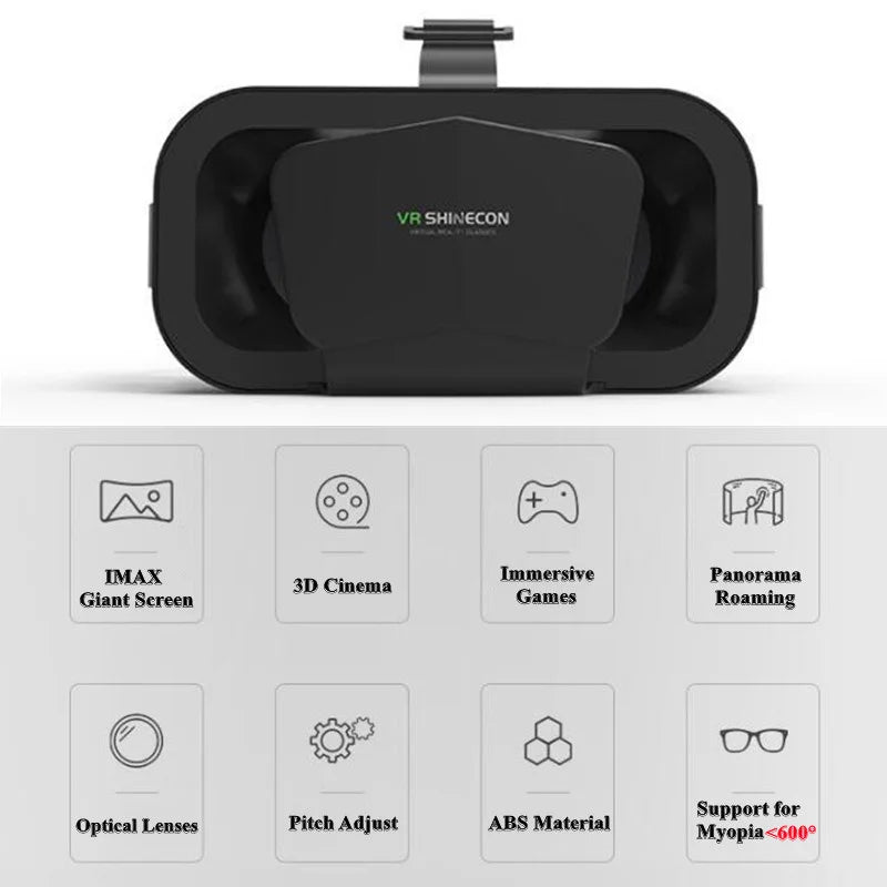 Shinecon 3D VR Brille Virtual Reality Viar Goggles Headset Geräte Smart Helm Linsen für Handy Mobil Smartphones Viewer