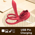 Rosen-Penisring Vibrator für Frauen G-Punkt Klitoris-Stimulation Männer Ejakulationsverzögerung Silikon-Hodenring Sexspielzeug für Paare