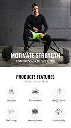 Kompressions-Laufshirt Herren Langarmshirt für Männer Sportbekleidung Schnelltrocknend Fitness T-Shirt Training Workout Muskelshirt