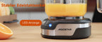 Aigostar Elektrische Zitruspresse, 1,2L große Saftpresse mit LED-Arbeitslicht und 2 abnehmbaren Kegeln, Zitronenpresse für Orangen