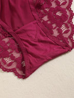 1 Set Elegantes Dessous-Set aus Spitze mit Stickerei und atmungsaktivem Stoff: Push-Up-BH, transparenter Schlüpfer mit tiefem Bund – das ultimative Valentinstagsgeschenk