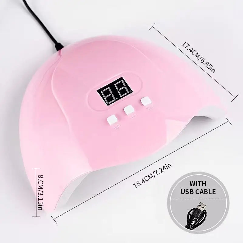 Komplettes Nagelset, Nagellampe + Poliermaschine + Pflegewerkzeuge für DIY exklusive romantische Nagelkunst zu Hause, Nagelset-Werkzeuge