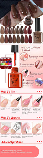 LILYCUTE Nagelgel-Politur-Set, Rosa Grün, Frühling, DIY-Nagelkunst-Design, lang anhaltend, Soak Off UV Gel, Maniküre, Malgel, Vernis-Kit