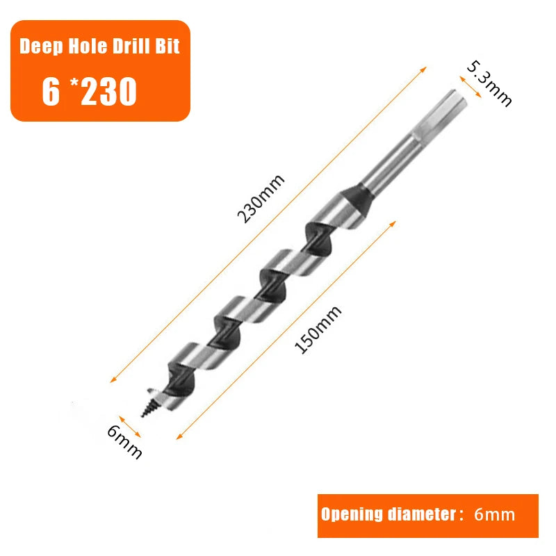 230 mm Metall Stahl Zentrierbohrer 6/8/10/12/14/16/18/20/22/25 mm HSS Spiralbohrer für Holztürschloss Reibung Holzbearbeitungswerkzeuge