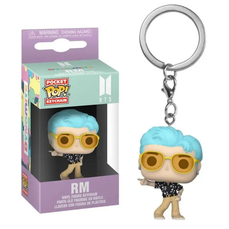 Funko POP Schlüsselanhänger Spielzeug Herren Team Cartoon V JUNG KOOK JIMIN Jin V J-HOPE Pocket Pop Schlüsselanhänger Vinyl Action Figur Sammlung Spielzeug