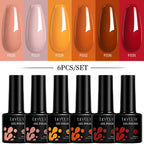 LILYCUTE 7ML 6PCS Neon Gel Nagellack Set fluoreszierend Farbwechsel Semi Permanent Soak Off Maniküre-Kit Nail Art Gel