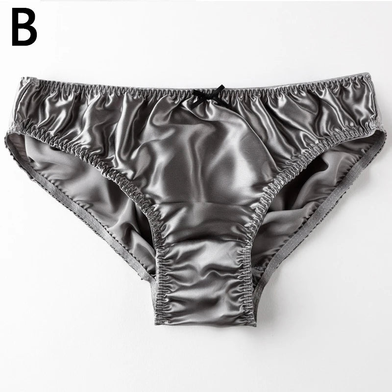 Damen 100% Maulbeerseide seidiger Slip Mode Spitze Brief Große Größe Bequeme Atmungsaktive Einfarbige Dessous Nahtlose Unterwäsche