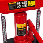 6-Tonnen-Hydraulikpresse, H-Rahmen-Hydraulikpresse für Werkstatt und Garage, Bodenpresse mit Pressplatten für Werkstatt und Garage