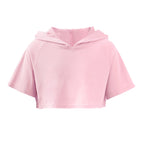 3Pcs Girls Sports Set Vest+Hooded Crop Top+Shorts Sportswear Set for Child Dance Yoga Running Cycling Workout Costume Activewear