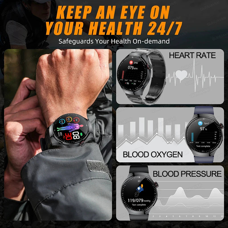 2025 Neue Smartwatch für die Krankenpflege: Blutsauerstoff, Blutfett, Harnsäure, EKG+PPG, Körpertemperatur, Bluetooth-Anruf, Gesundheits-Smartwatch