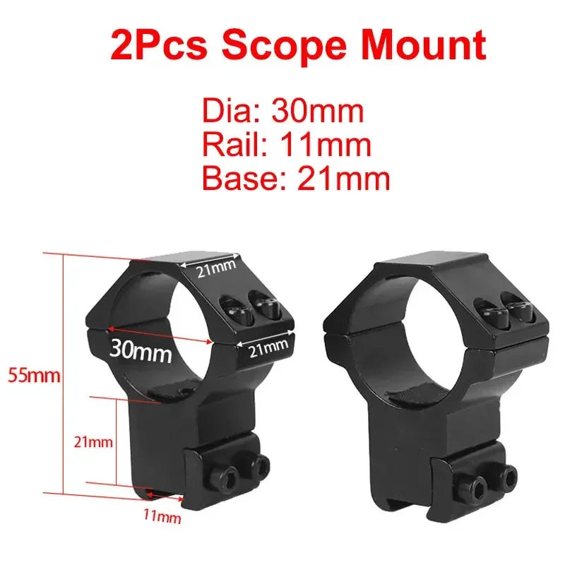 2 Stück Zielfernrohrmontagering für Durchmesser 25,4 mm 30 mm 35 mm taktisches Zielfernrohr Taschenlampe 11 mm 20 mm Picatinny-Schienenmontagezubehör
