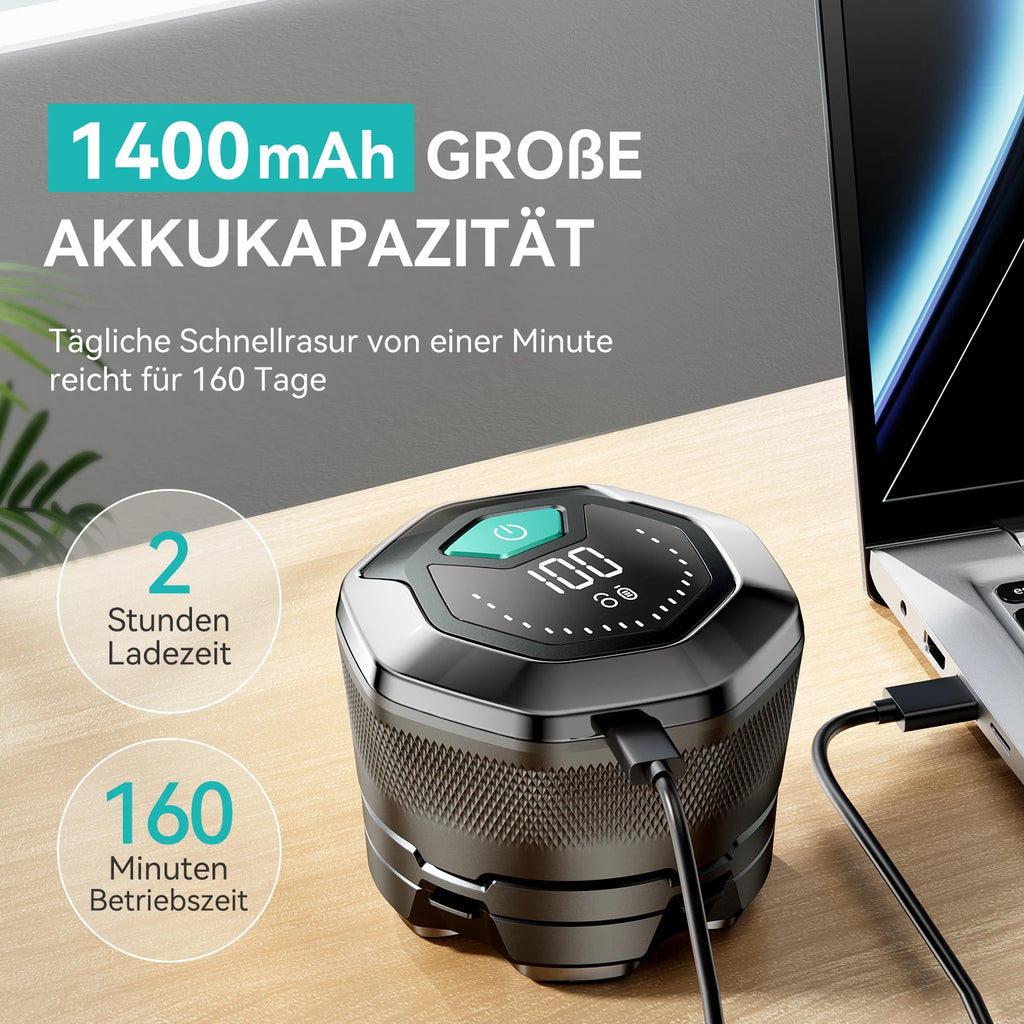 KENSEN 6D Magnetischer schwebender Elektrorasierer für Herren Nass-/Trockenrasierer Haartrimmer USB wiederaufladbarer LED-Display Barttrimmer
