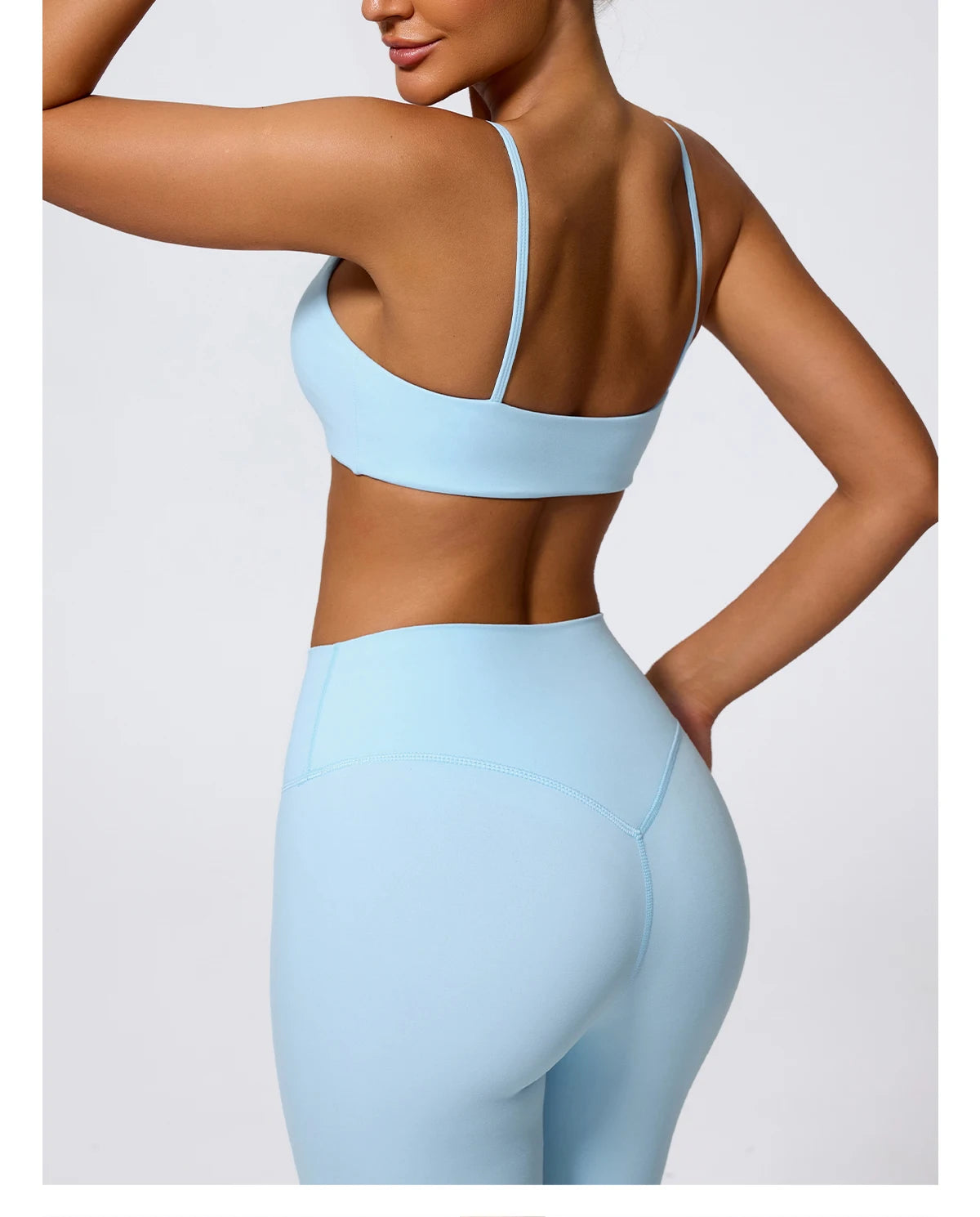 Hearuisavy Sommer Superweiches 2-teiliges Damen-Sportshorts-Set atmungsaktives Fitness-Yoga-BH Freizeit-Push-Up-Workout-Crop-Top