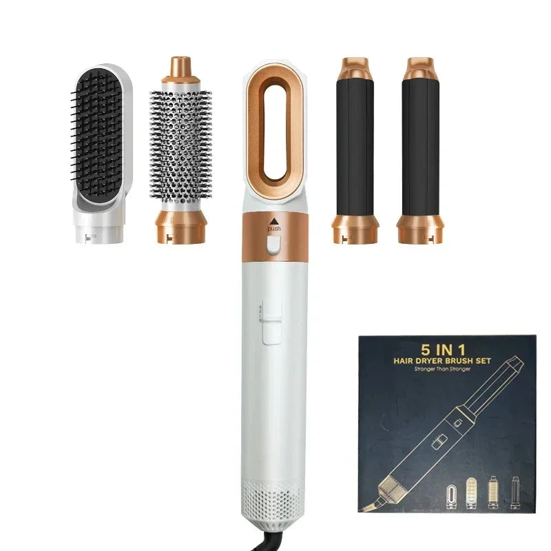5-in-1 Warmluftbürste Heißluftkamm-Set Professioneller Lockenstab Haarglätter Styling-Tool für professionelle Haartrockner