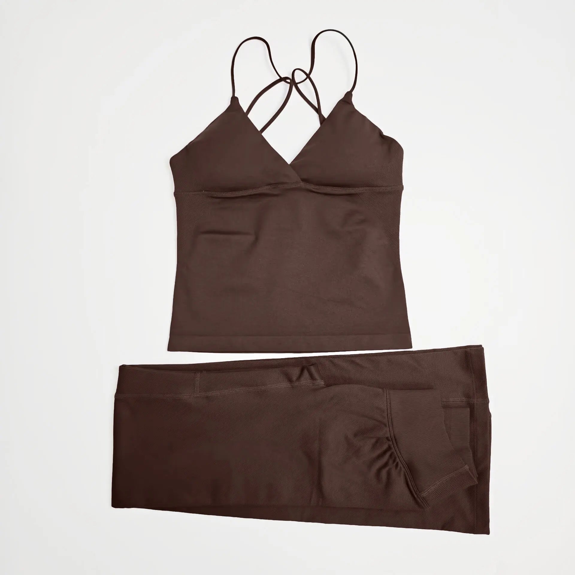 NCLAGEN Damen-Sportbekleidung, Vision-Set, verdrehtes Langarm-Oberteil vorne + Schlaghose, 2-teiliger Fitnessanzug, Trainings-Lauf-Outfit, Fitnessstudio-Kleidung