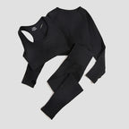 WAREBALL 2/3/4-teiliges Nahtloses Yoga-Set Sportkleidung Yoga-Anzüge für Frauen Fitness-Set Trainingsanzüge Sport-BH Gym Leggings