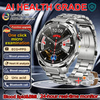 EKG High-End Gesundheits-Smartwatch Herren Blutdruck Lipide Blutsauerstoff Körperanalyse Harnsäure Gesundheitstracker Smartwatch Herren Damen