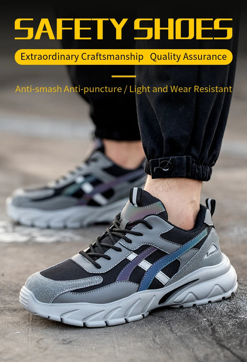 Herren-Sicherheitsschuhe, durchtrittsichere Arbeits-Sneaker, leichte Arbeitsschuhe, Herren-Stahlkappenschuhe, Sicherheitsstiefel, unverwüstliche Schuhe