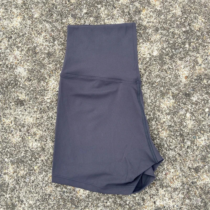 Sexy einfarbige Damen-Fitness-Sportshorts, hohe Taille, athletische Yoga-Shorts, Bein-Radfahren, umfassendes Training, Jogging, Squat-Proof