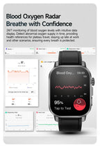 Neue Herren Smartwatch für präzise Gesundheitsdiagnose: EKG, Blutdruck, Blutsauerstoff, Blutfett, Harnsäure, Temperatur, Bluetooth-Anruf