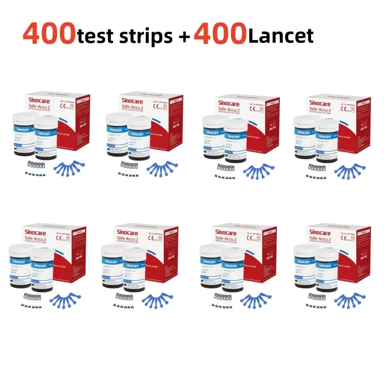 Sinocare Safe Accu2 Blutzuckermessgerät Blutzucker Testkit Diabetes Heim-Glukometer mit 50 Teststreifen oder nur Teststreifen