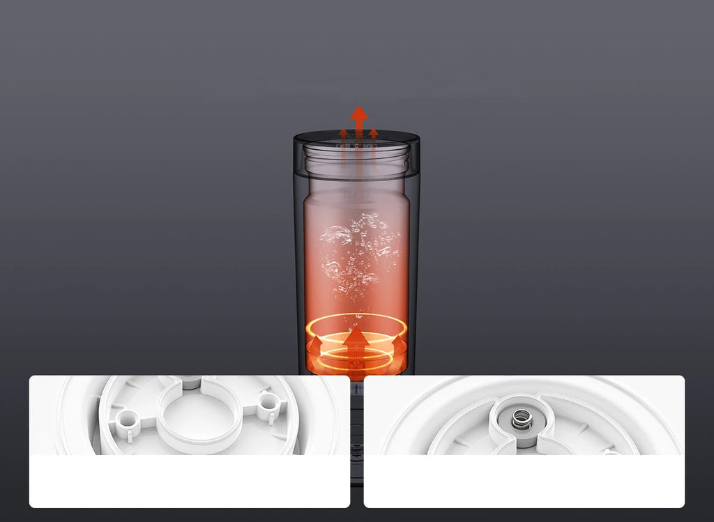 MIJIA Tragbare elektrische Heißwasserflasche 2: 350 ml, 6 Temperaturstufen, 12 Stunden Warmhaltefunktion, Edelstahl 316L, reisefreundlich