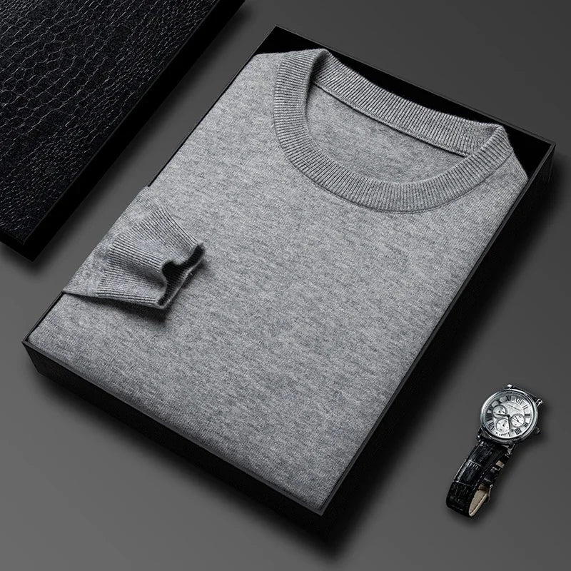 2025 Neuer Herren-Freizeitpullover Rundhals Langarm Strickpullover Rautenmuster Mode Vielseitiges Oberteil 2029