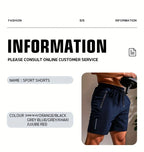 Herren-Shorts für sommerliches Fitnessstudio-Training, Laufen, Radfahren, schnell trocknend, atmungsaktiv, mit Kordelzug, Sporthose, Ausgeh-Outfit0428