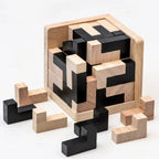 Kreatives 3D-Würfelpuzzle Luban Ineinandergreifendes Kreatives Pädagogisches Holzspielzeug Gehirn-IQ-Geist Frühlerngeschenke Für Kinder