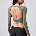 Cloud Hide Black Beauty Back Yoga Shirts Damen Langarmbluse Übergröße Sport Gym Fitness Top Laufshirt Workout Shirt