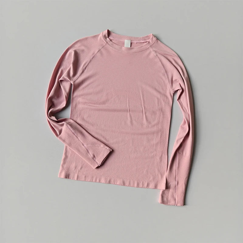 Damen Outdoor Sportshirt Yoga Wear Fitness T-Shirt Laufshirt Workout Top Damen Langarm Sportbekleidung Trainingskleidung Fitnessstudio