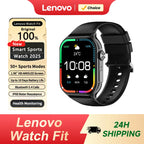 Lenovo 2026 Smartwatch 1,96" HD AMOLED Display Herzfrequenz-Gesundheitsüberwachung Bluetooth-Sprachanrufe Smartwatch für Android IOS