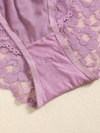 1 Set Elegantes Dessous-Set aus Spitze mit Stickerei und atmungsaktivem Stoff: Push-Up-BH, transparenter Schlüpfer mit tiefem Bund – das ultimative Valentinstagsgeschenk