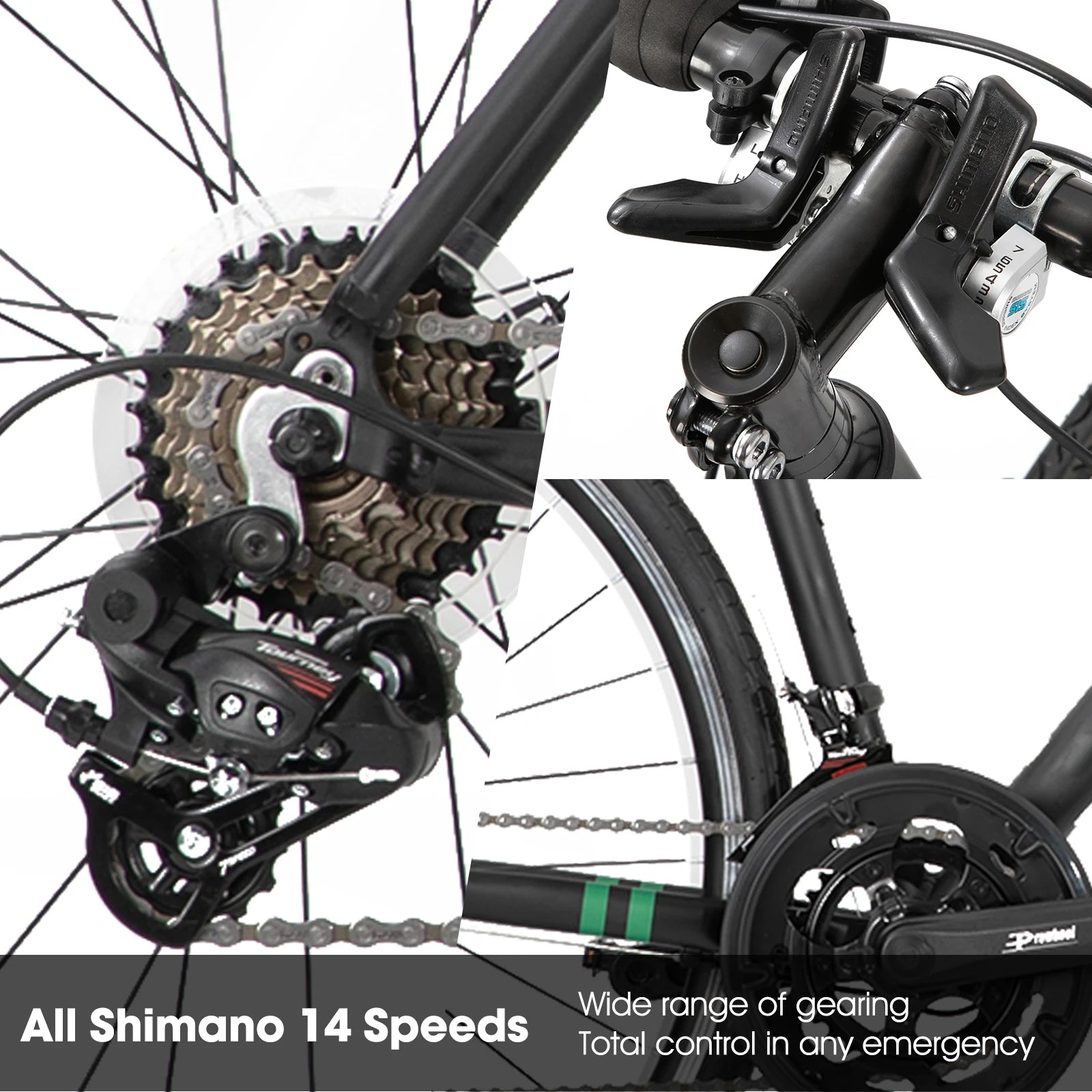 Hiland Aluminium Rennrad, Shimano 14 Gänge, 53/57cm Rahmen, Rennrad für Herren Herren-Rennrad