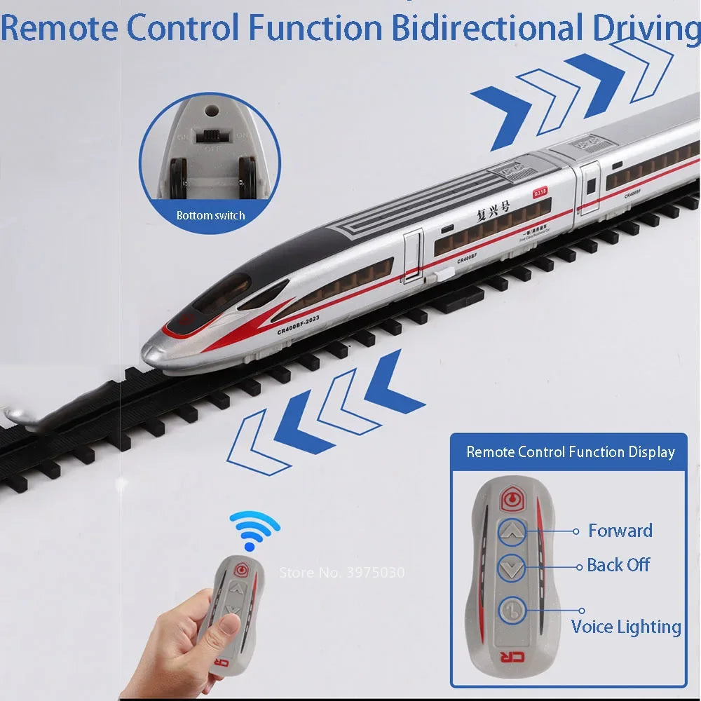 1:60 Maßstab FuXing Hochgeschwindigkeitszug Spielzeugauto Modell Sound Licht Fernbedienung Elektrische Simulation Zugmodelle Ornamente Geschenke
