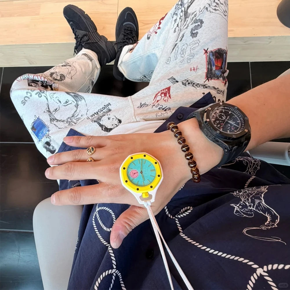2026 New Men Women Octagonal Pocket Watch Necklace Multiple Color Options Leather Lanyard Casual Hanging Watch x boxs Hauptbild