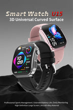 LIGE Neue 2,2-Zoll 3D Gebogenes Display Smartwatch Mit LED-Licht Thermometer Gesundheitsmonitor Smartwatch BT Anruf Sport Fitness Uhr