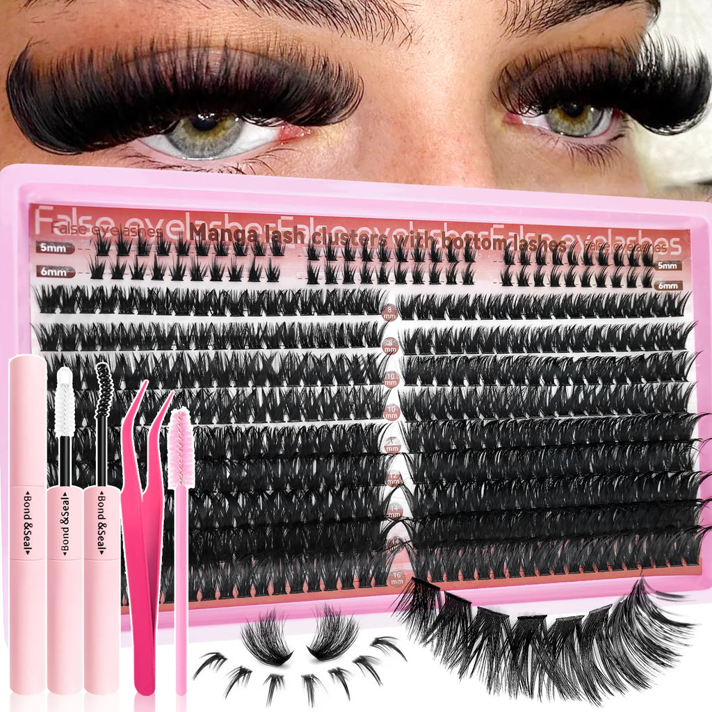 60/402PCS 100D Wimpernset mit unteren Wimpern, dick und angenehm zu tragen für den Alltag, Party, Hochzeit, Abend-Make-up, Wimpernverlängerungen