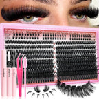 60/402PCS 100D Wimpernset mit unteren Wimpern, dick und angenehm zu tragen für den Alltag, Party, Hochzeit, Abend-Make-up, Wimpernverlängerungen
