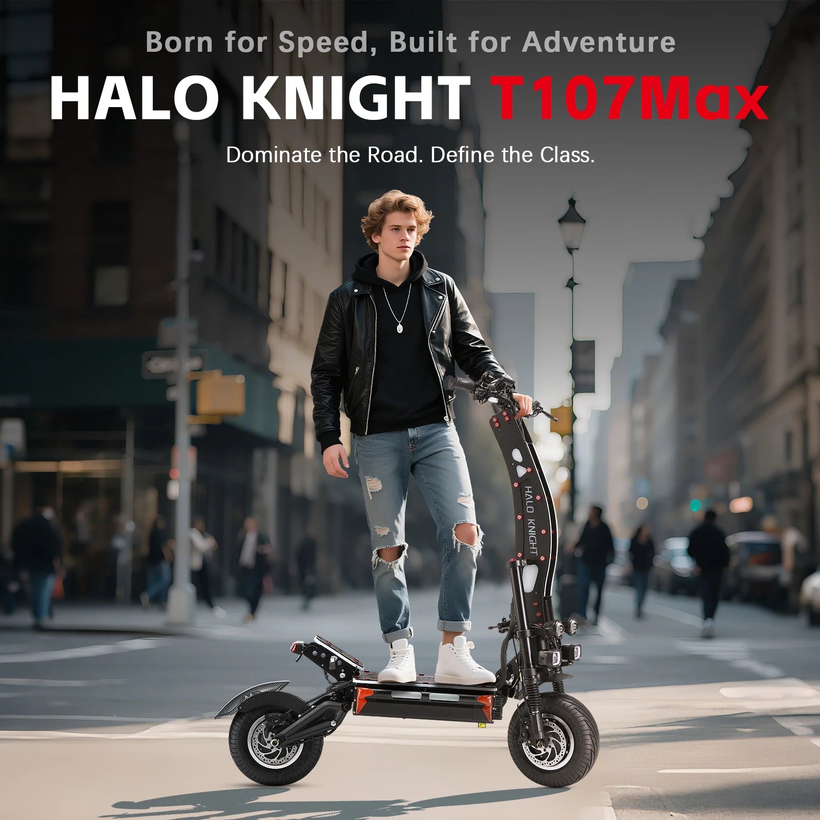HALO KNIGHT T107Max 72V 8000W Elektroroller für Erwachsene, schnell, 120km/h, Leistungsstarker Doppelmotor, E-Scooter, Top E-Scooter