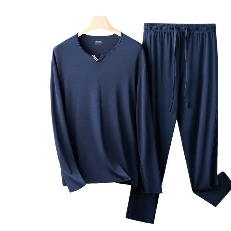 Herren Schlafanzug Set Ultrafeiner Tencel Modal Frühling und Sommer Komfort Loungewear Luxus Herren Pyjama