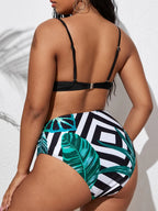 2026 Große Größen Bikinis Bedruckter Bowknot Badeanzug Damen Hohe Taille Bademode Weibliche Badegäste Badebekleidung Schwimmanzug