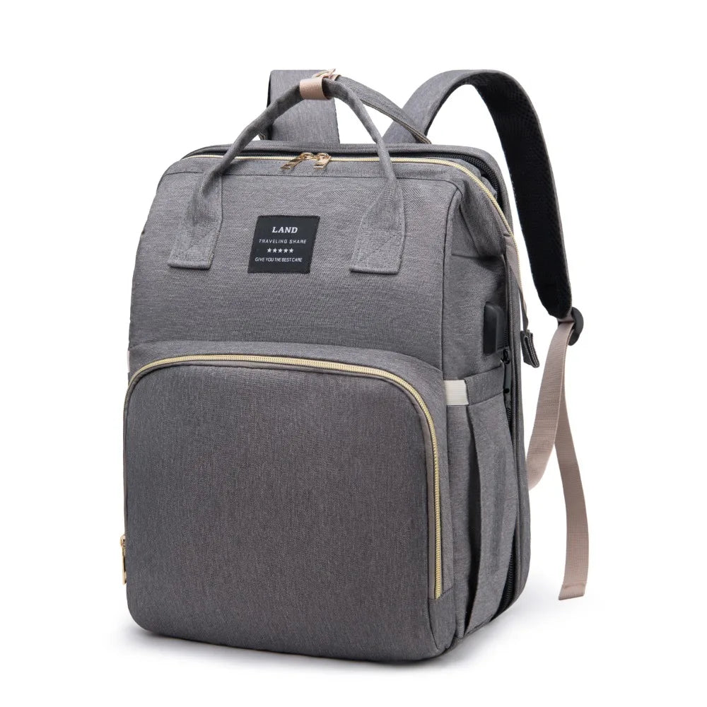 Wickeltasche Leichtgewicht Tragbares Klappbett Großraum-Reise-Maternity-Taschen Baby-Rucksack Weibliche Mama-Ausgehtasche