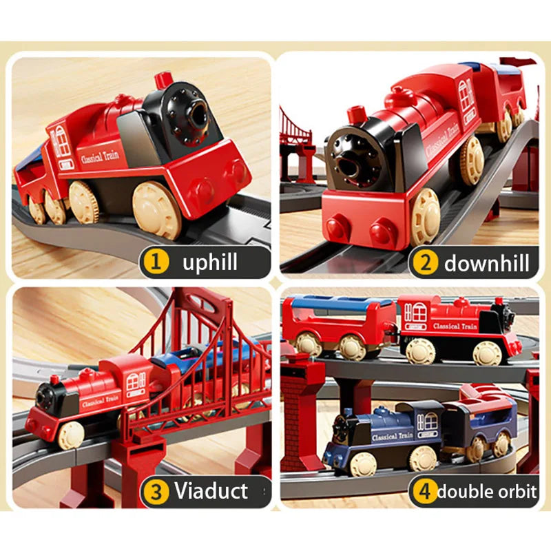 44 Teile/Set Elektrische Eisenbahn Schienensets Zusammenbau Schienenwagen Spielzeug Junge Pädagogisches Simulationsmodell Weihnachts-Geburtstagsgeschenk