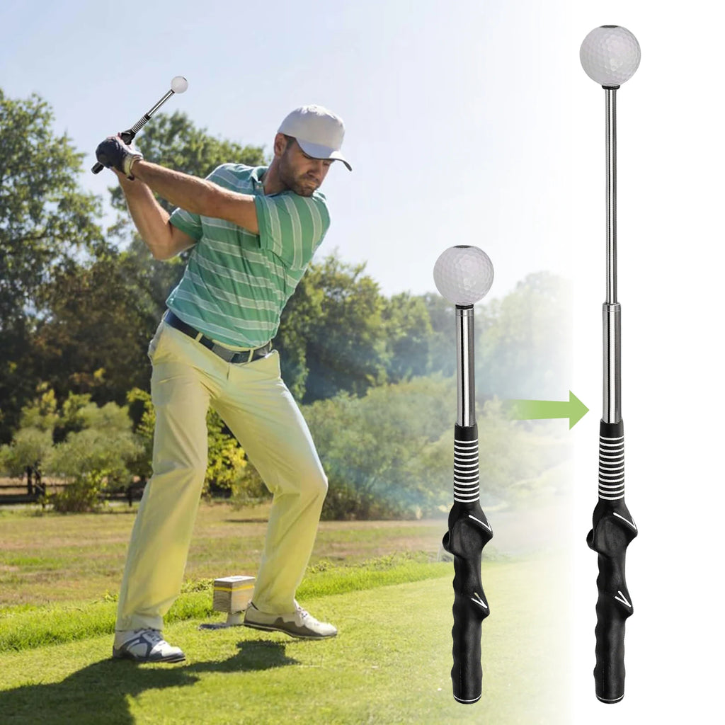 Einziehbarer Golfschwung-Trainingshelfer Rhythmus-Klick-Sound Golfgriff-Trainer-Aufsatz für das Indoor-Training Golfzubehör