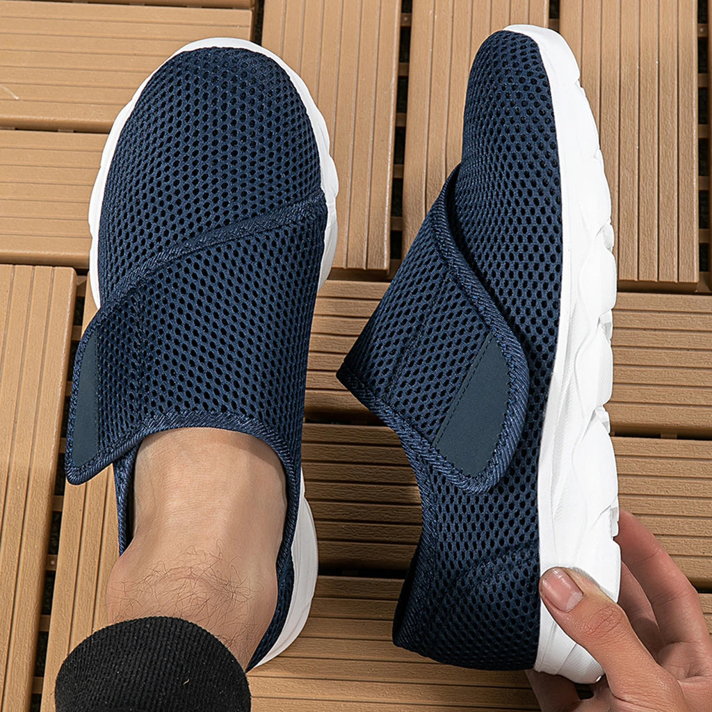 Neue lässige orthopädische Schuhe für weite Füße, geschwollene Füße, Daumenballen, regulierbare weiche bequeme Diabetiker-Gehschuhe