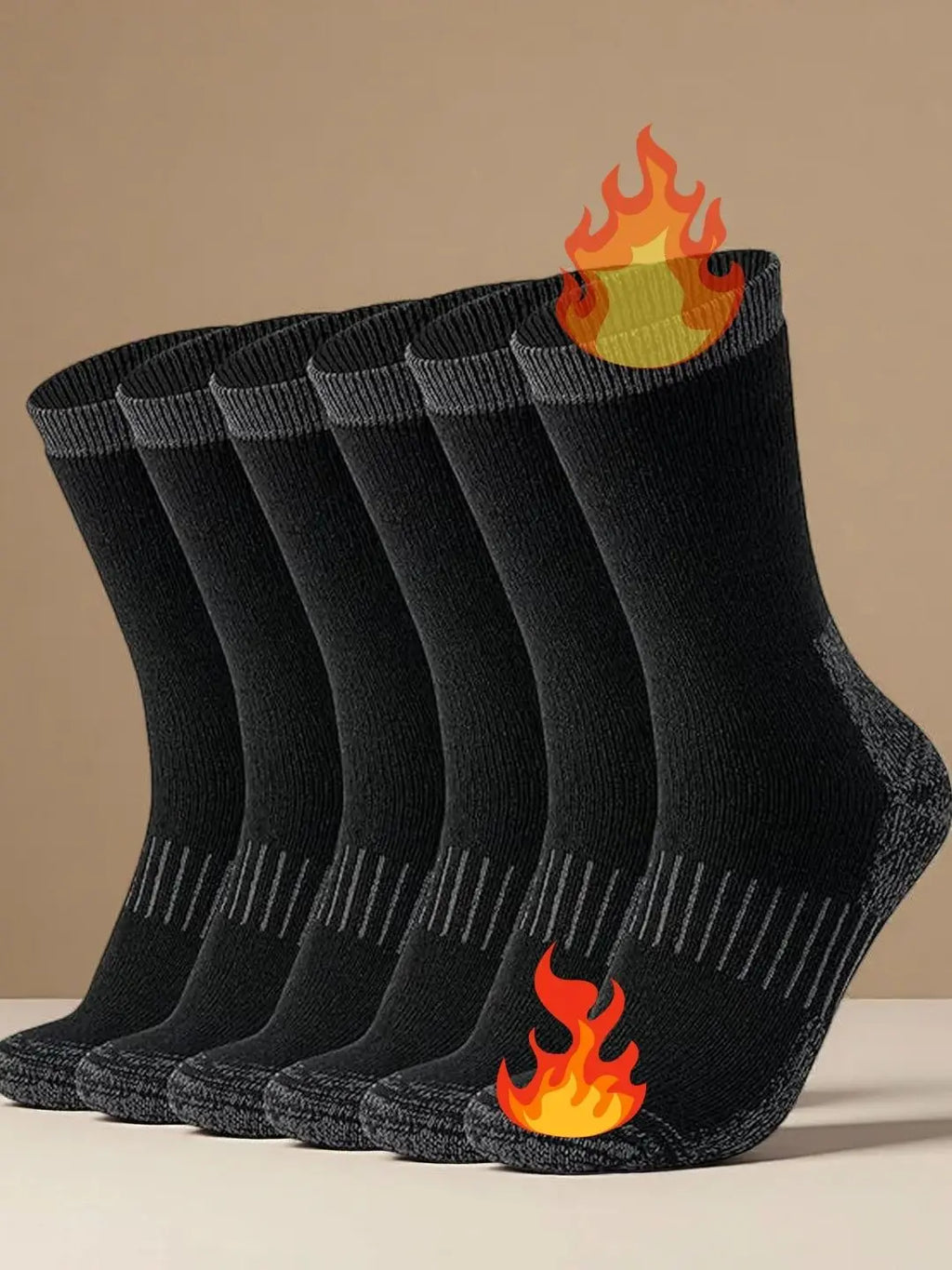 Merinowolle-Thermosocken, Unisex, 3 Paar vollgepolsterte Winterstiefelsocken, geeignet zum Wandern und Arbeiten bei kaltem Wetter